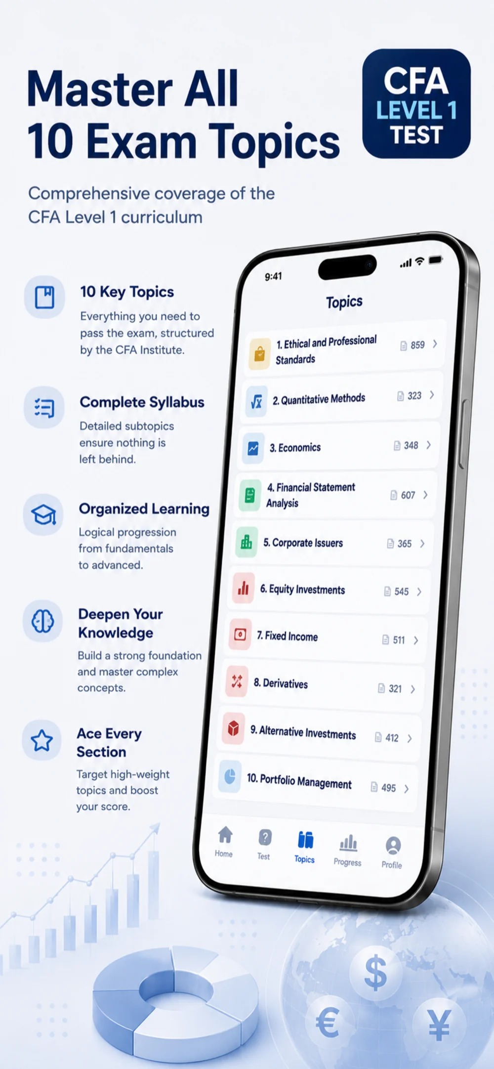 Master all 10 exam topics with comprehensive curriculum coverage