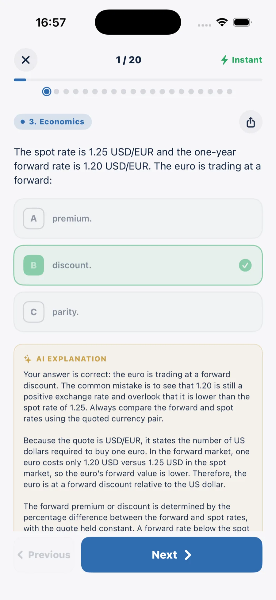AI explanation on an Economics question about spot and forward rates